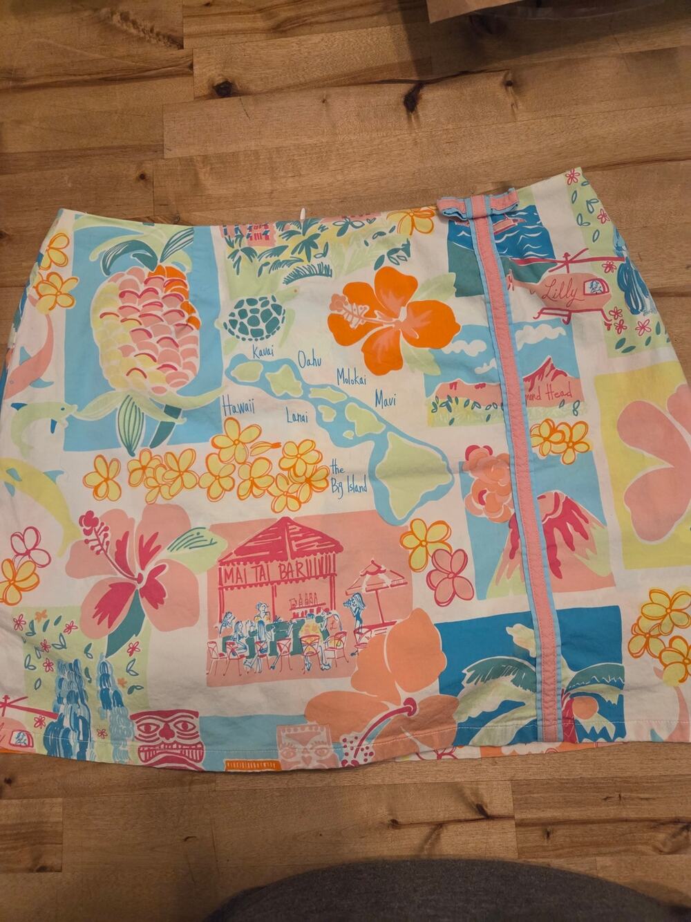 VTG Lilly Pulitzer Hawaii Resort Patchwork Skort White Label Multi Color Size 10